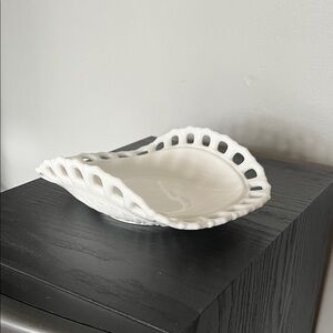 Elegant White Ceramic Decorative Bowl